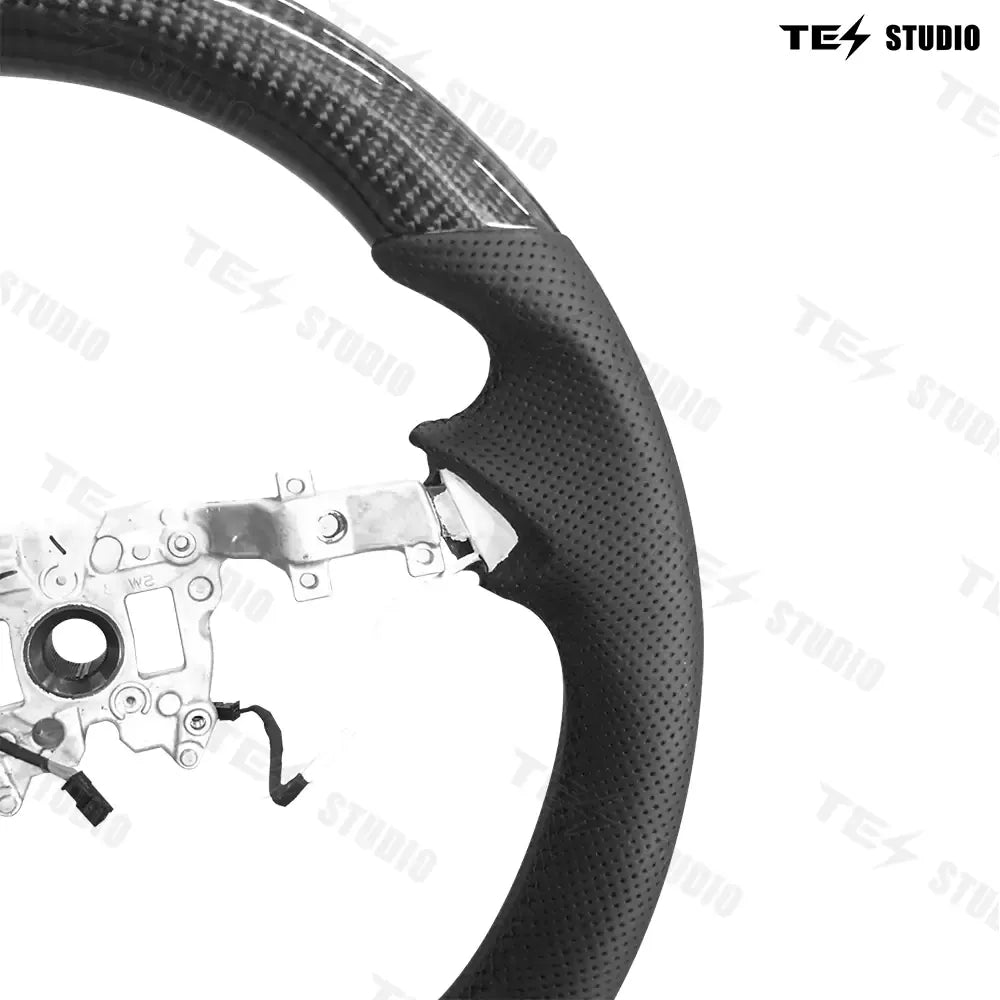Model 3 Highland Round Carbon Fiber Design Sport Steering Wheel Tesstudio®