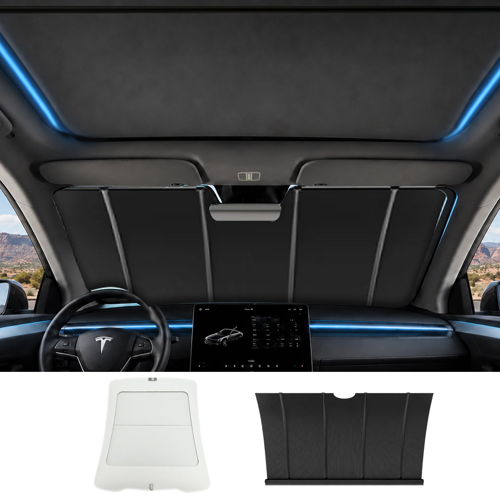 Tesstudio Model Y Juniper 2025+ Full-Cabin Automatic Sun Protection Bundle