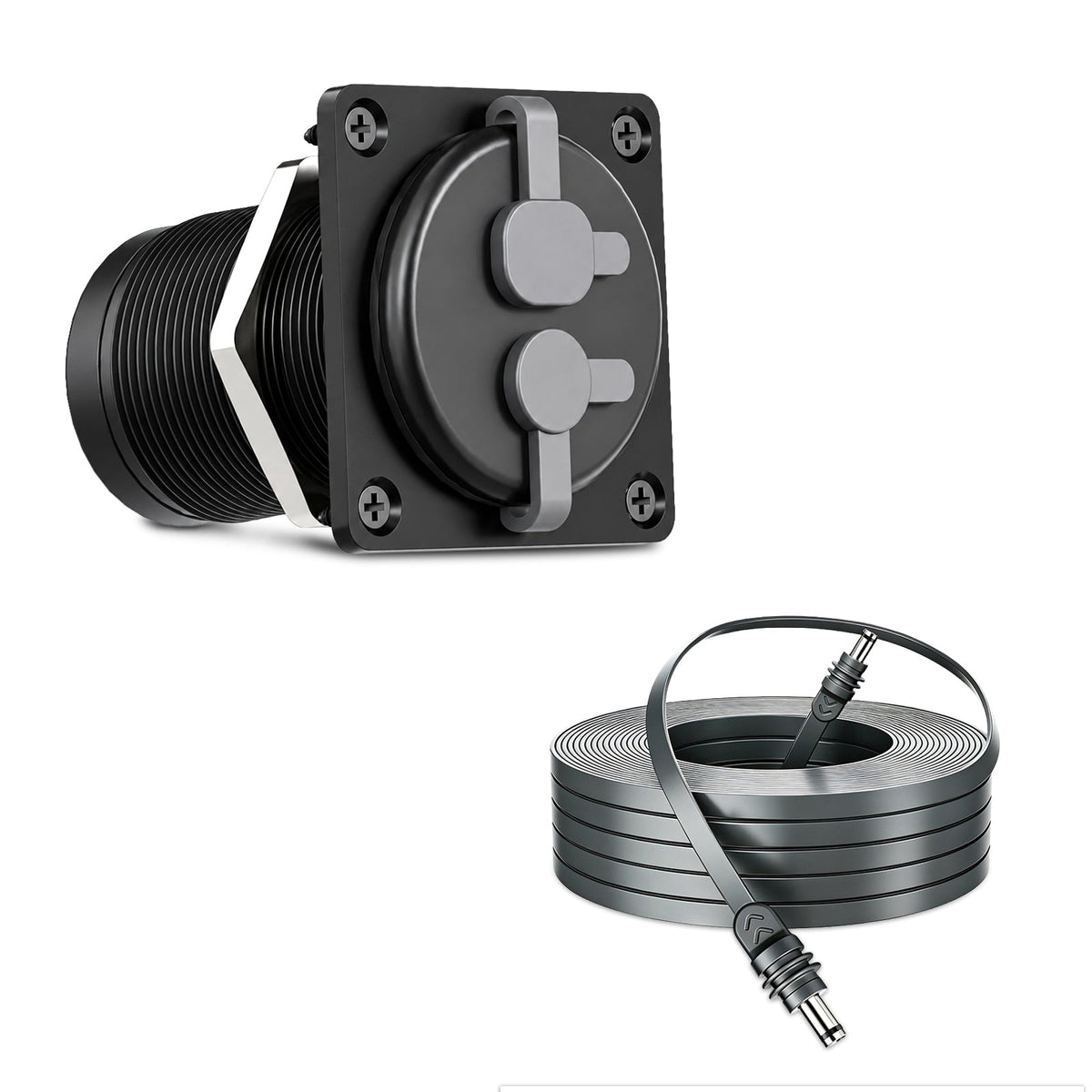 Starlink Mini & Gen 3 2-in-1 Aluminum Cable Pass-Through Panel - Waterproof RJ45/DC Female Couplers