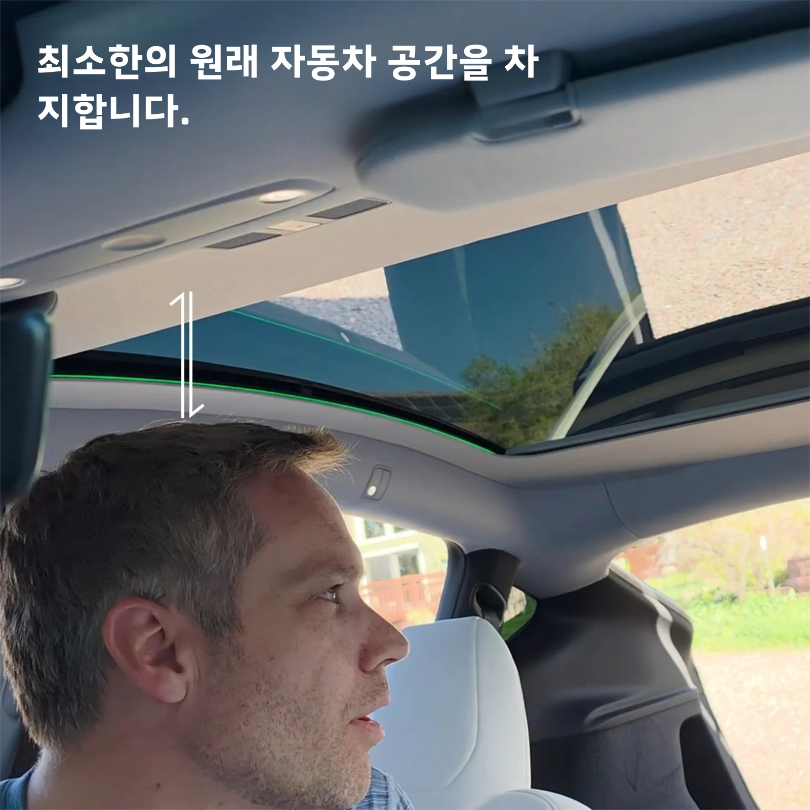 듀얼 스위치 버튼 파워 선쉐이드, 주변 조명 기능 탑재 음성 제어 For Tesla Model 3 / Y