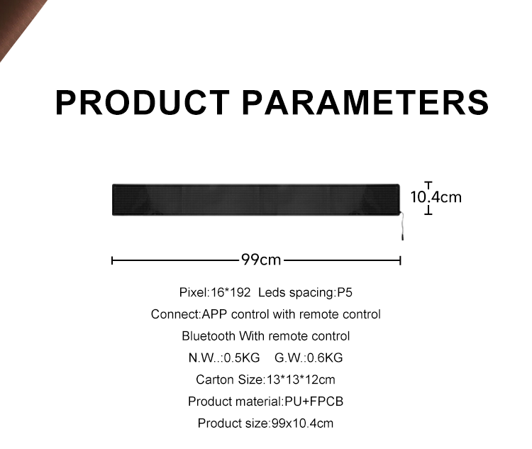 Multifunctional Bright Programmable Flex LED Display for Cars/SUVs/Trucks/Tesla/Multi-Scene