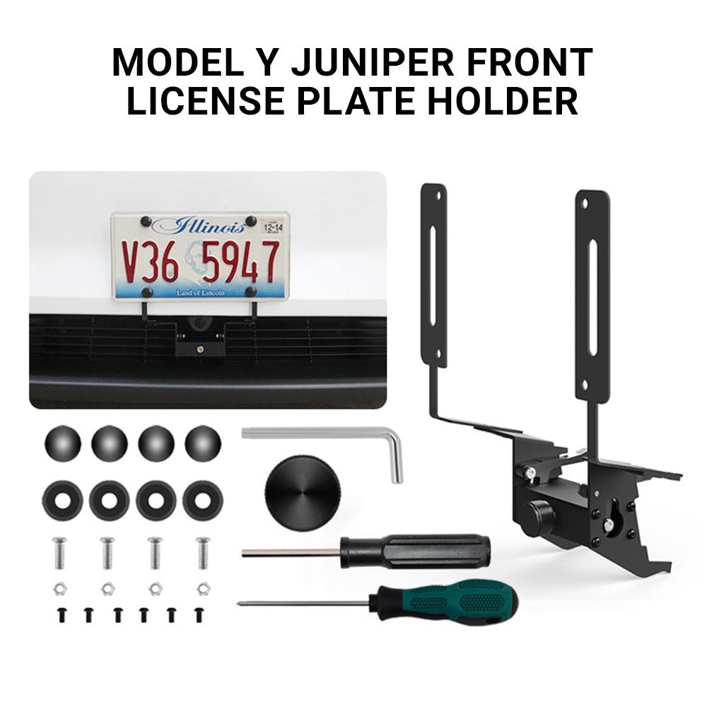 Model Y Juniper Front License Plate Holder | No-Drill, Anti-Theft Aluminum