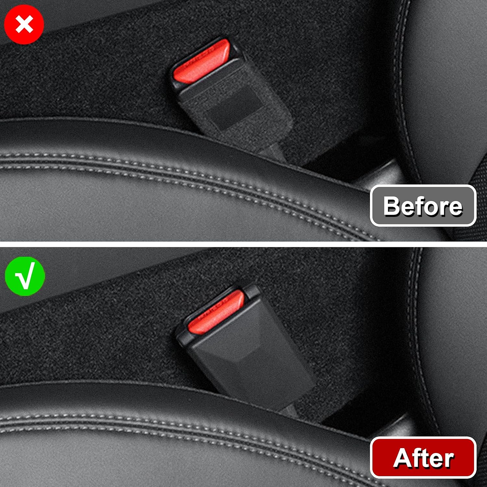 Black Silicone Full-Cover Seat Belt Buckle Protector for Tesla Model Y L 2025.11+