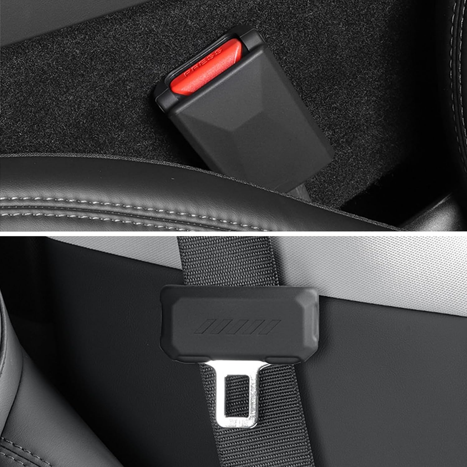 Black Silicone Full-Cover Seat Belt Buckle Protector for Tesla Model Y L 2025.11+