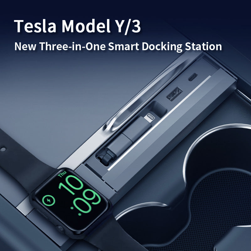 3-in-1 Smart Center Console Charging Dock for Tesla Model 3 Highland/Model Y Juniper