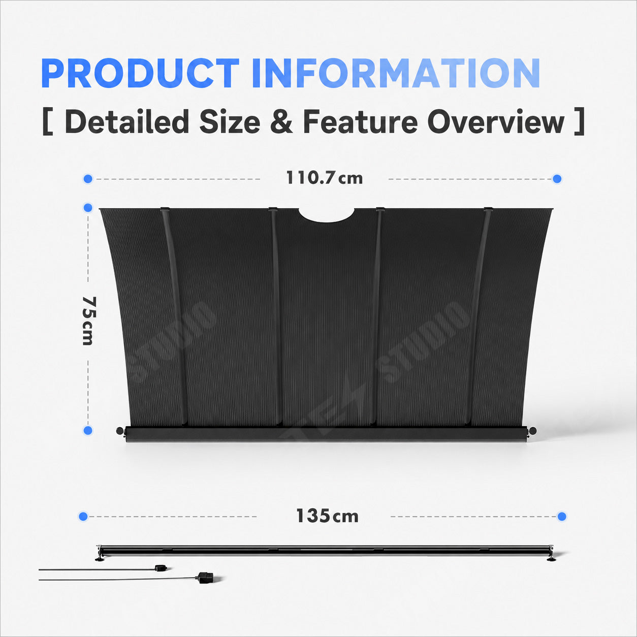 Fully Automatic Front Windshield Sunshade for Model 3 & 3 Highland / Model Y & Y Juniper & Y Standard & Y L / Model X / Model S
