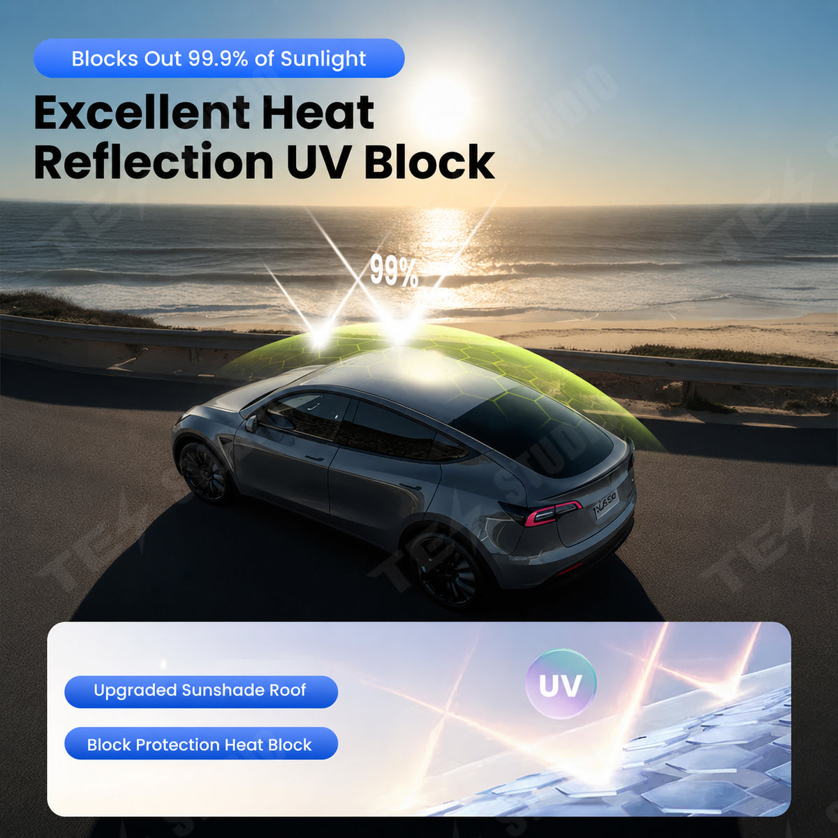 Model Y L Power Sunshade Voice-Controlled