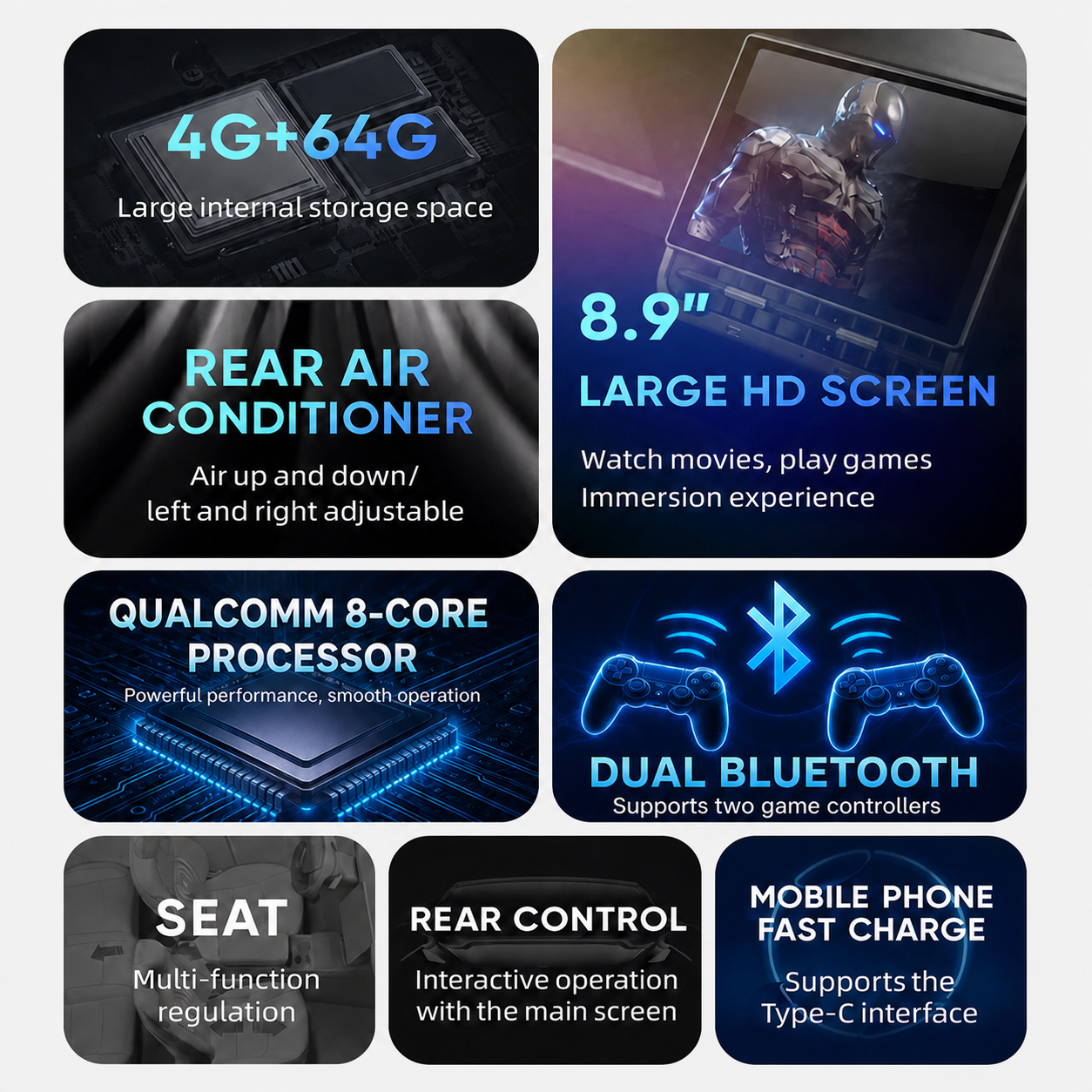 Tesla Model 3/Y Rear Entertainment Screen – R89 Plus Display for Road Trips