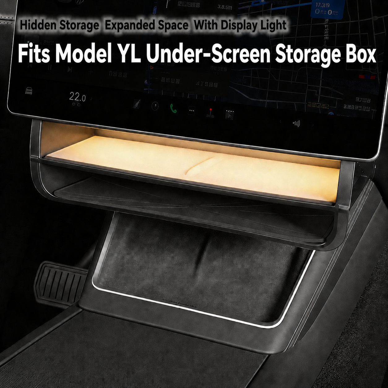 Tesla Model Y L Magnetic Under-Screen Storage Tray
