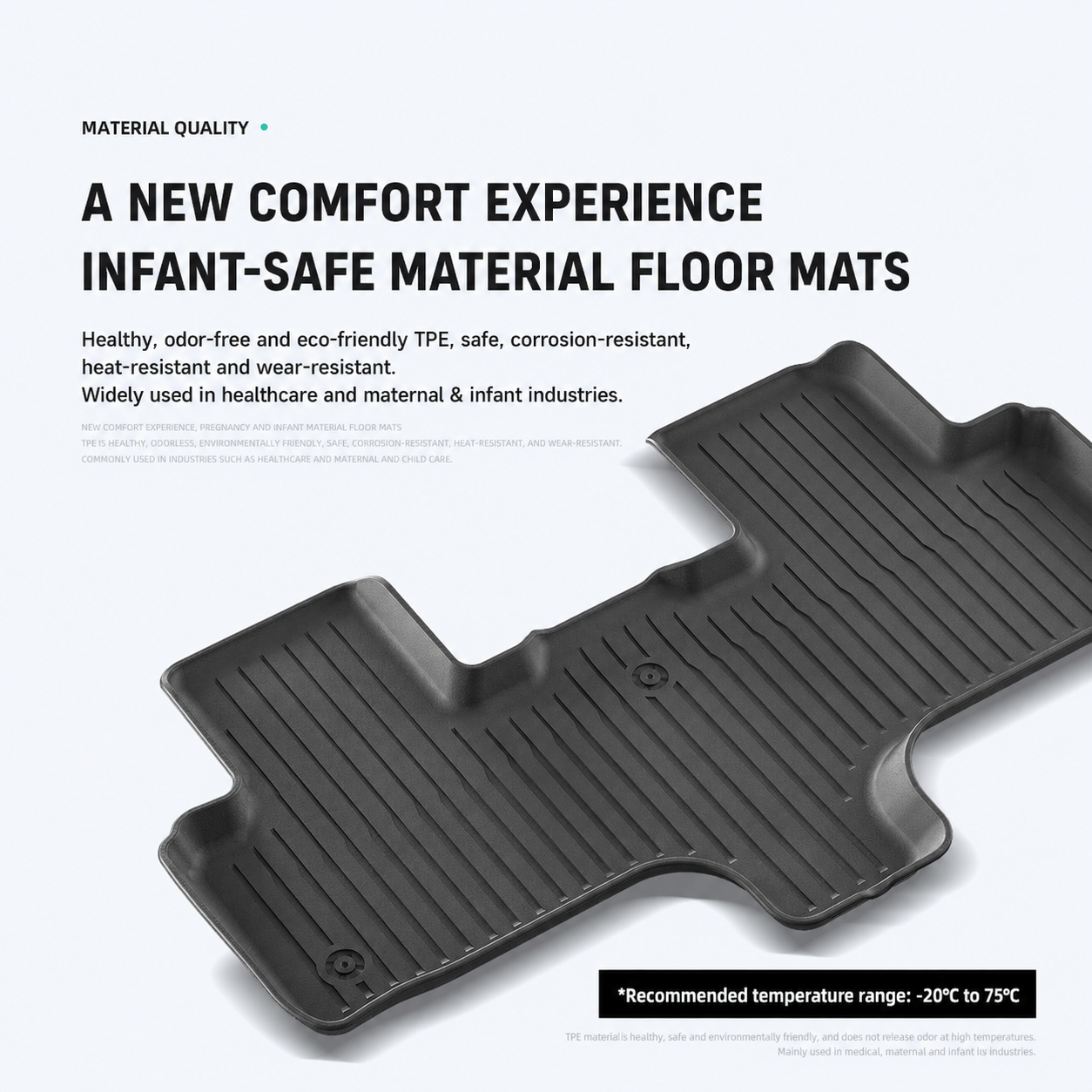 Custom-Fit TPE All-Weather Floor Mats– Eco-Friendly & OEM Precision for Tesla Model Y L 2025.11+