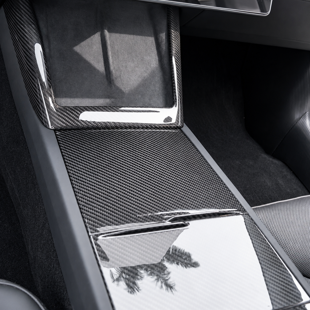 Carbon Fiber Center Console Cover for Tesla Model Y L 2025.11+