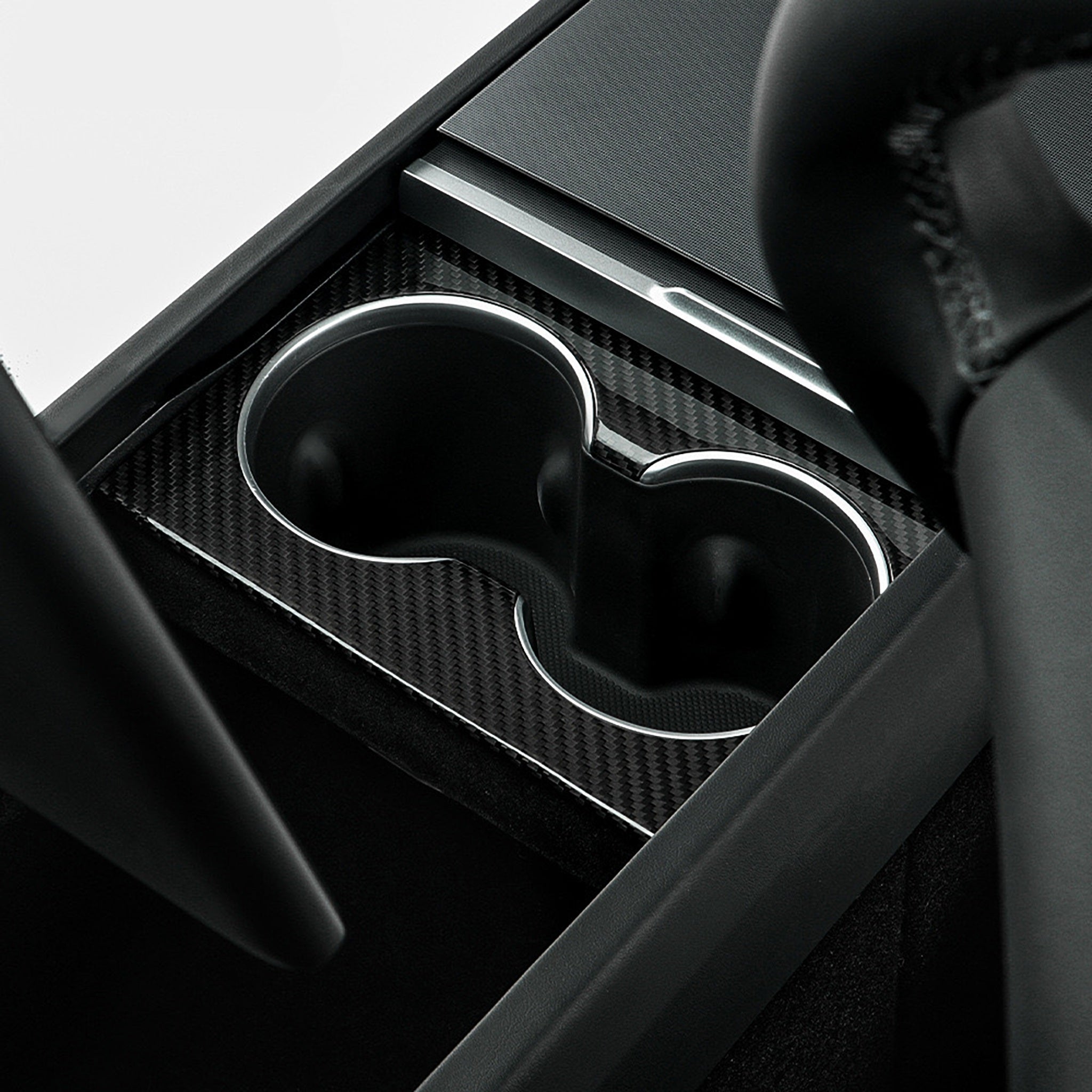 Real Carbon Fiber Cup Holder Cover for Tesla Model Model Y L 2025.11+