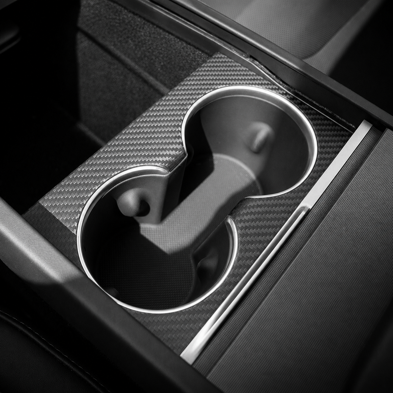 Real Carbon Fiber Cup Holder Cover for Tesla Model Y Juniper / Model Y L / Model 3 Highland