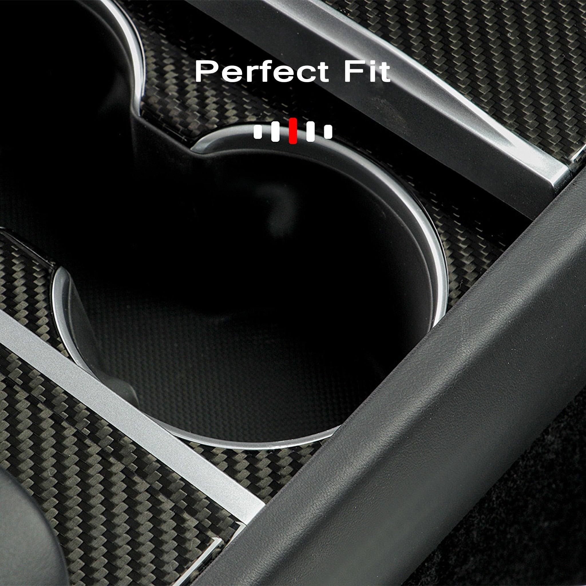 Real Carbon Fiber Cup Holder Cover for Tesla Model Y Juniper / Model Y L / Model 3 Highland