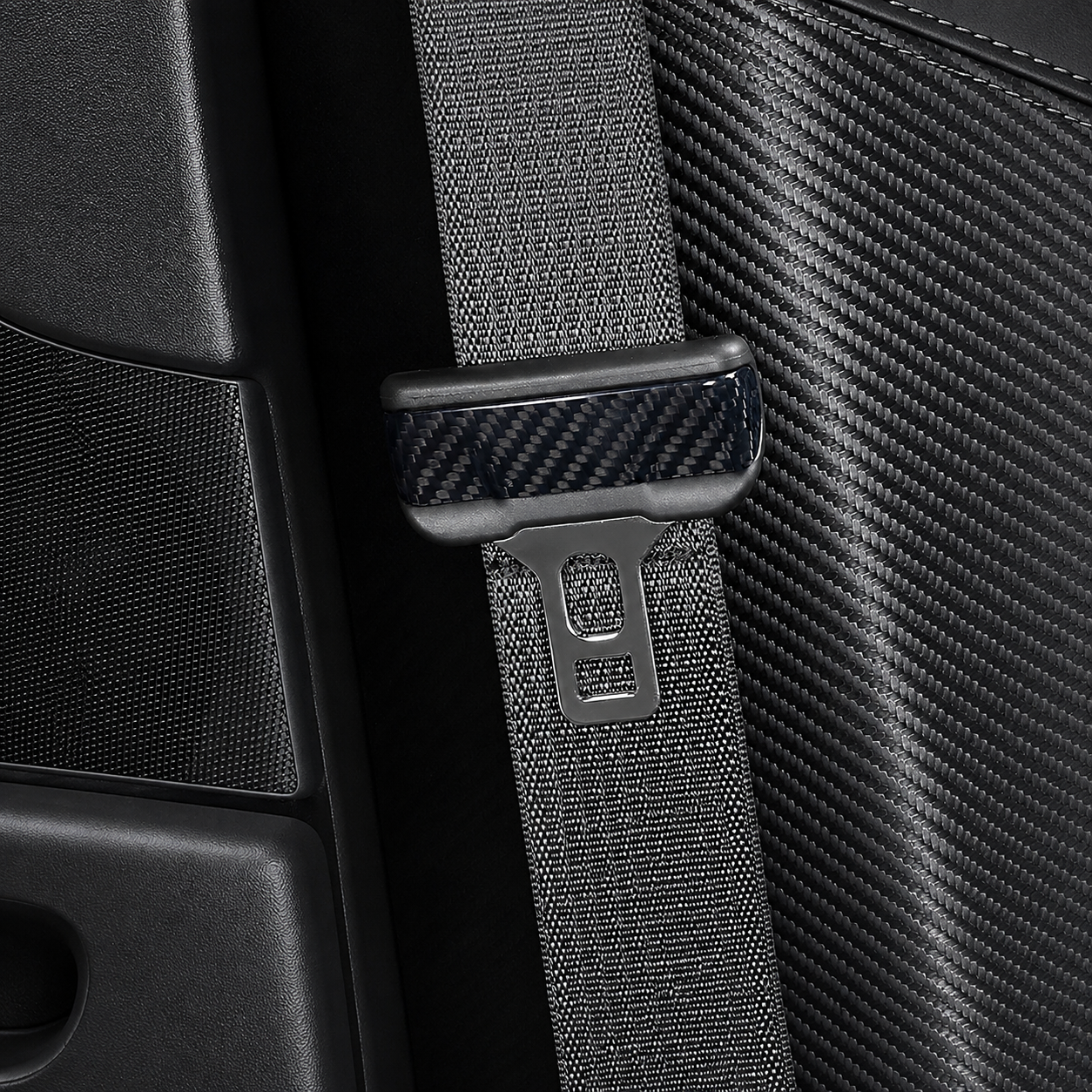 Real Carbon Fiber Seat Belt Cover for Tesla Model 3 / Model 3 Standard / Model Y / Model Y L / Model Y Standard (2-Pack)