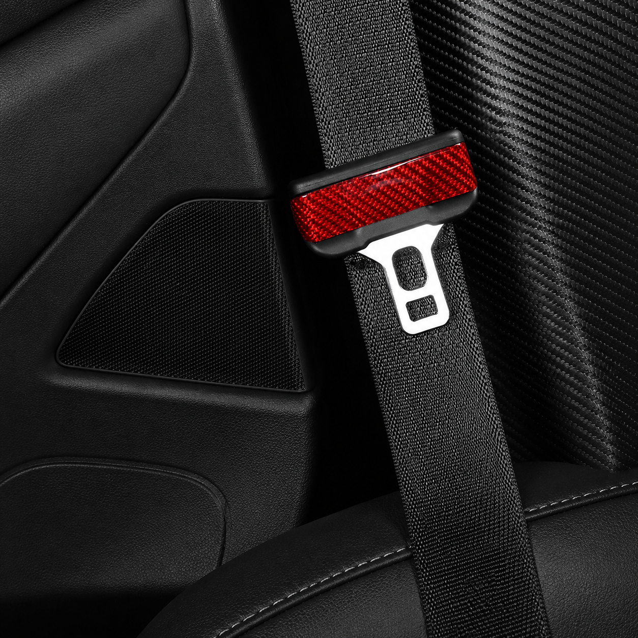 Real Carbon Fiber Seat Belt Cover for Tesla Model 3 / Model 3 Standard / Model Y / Model Y L / Model Y Standard (2-Pack)