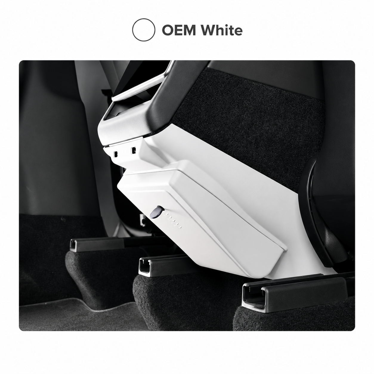 OEM white color option for Tesla rear seat trash bin