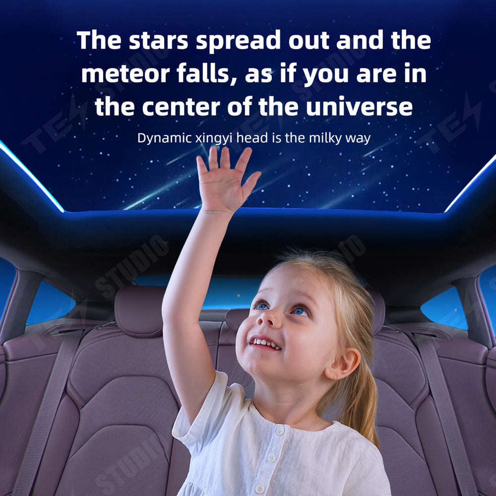 Smart Voice-Controlled Starry Sunshade for Tesla Model Y / Y Juniper / Cybertruck |  Enjoy the Rolls-Royce Starry Sky