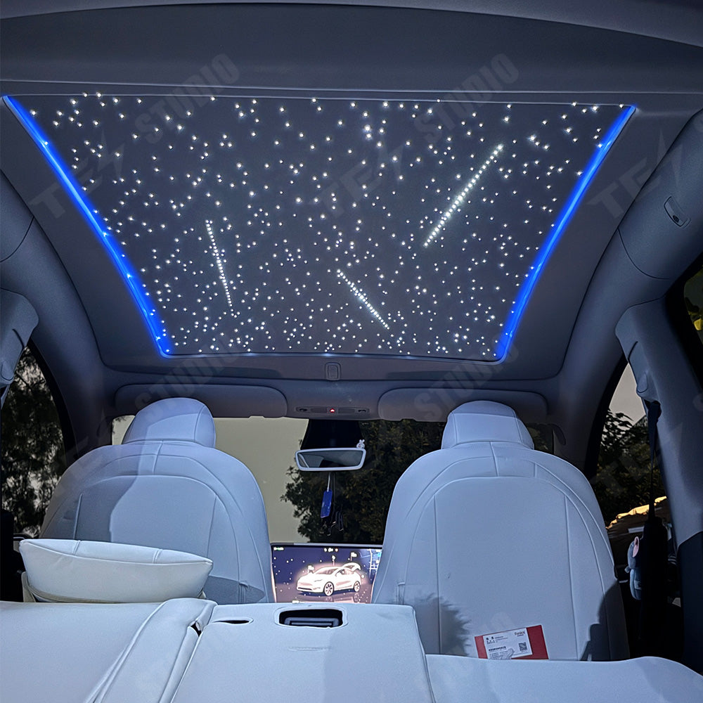 Smart Voice-Controlled Starry Sunshade for Tesla Model Y / Y Juniper / Cybertruck |  Enjoy the Rolls-Royce Starry Sky