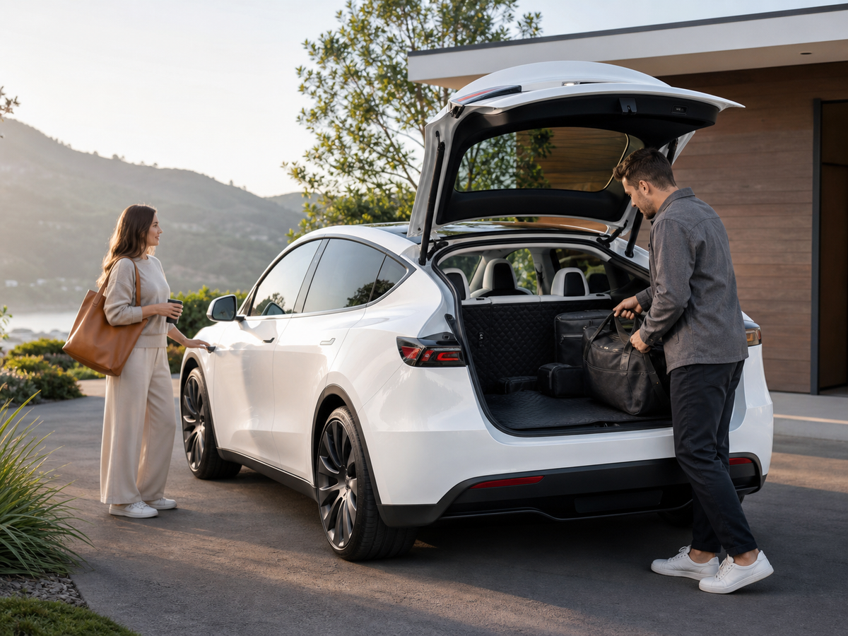 Tesla owners preparing their vehicle for an everyday journey