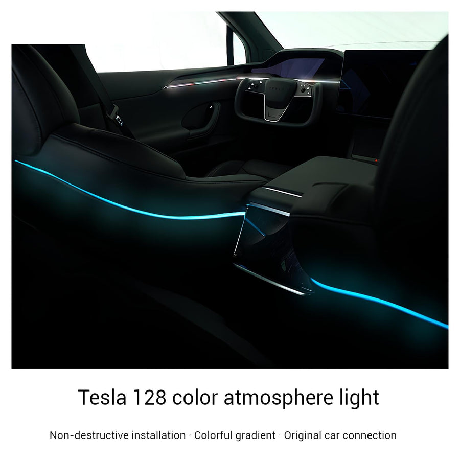 Laser-carved RGB ambient lighting kit for Tesla Model X 2022 to March 2025