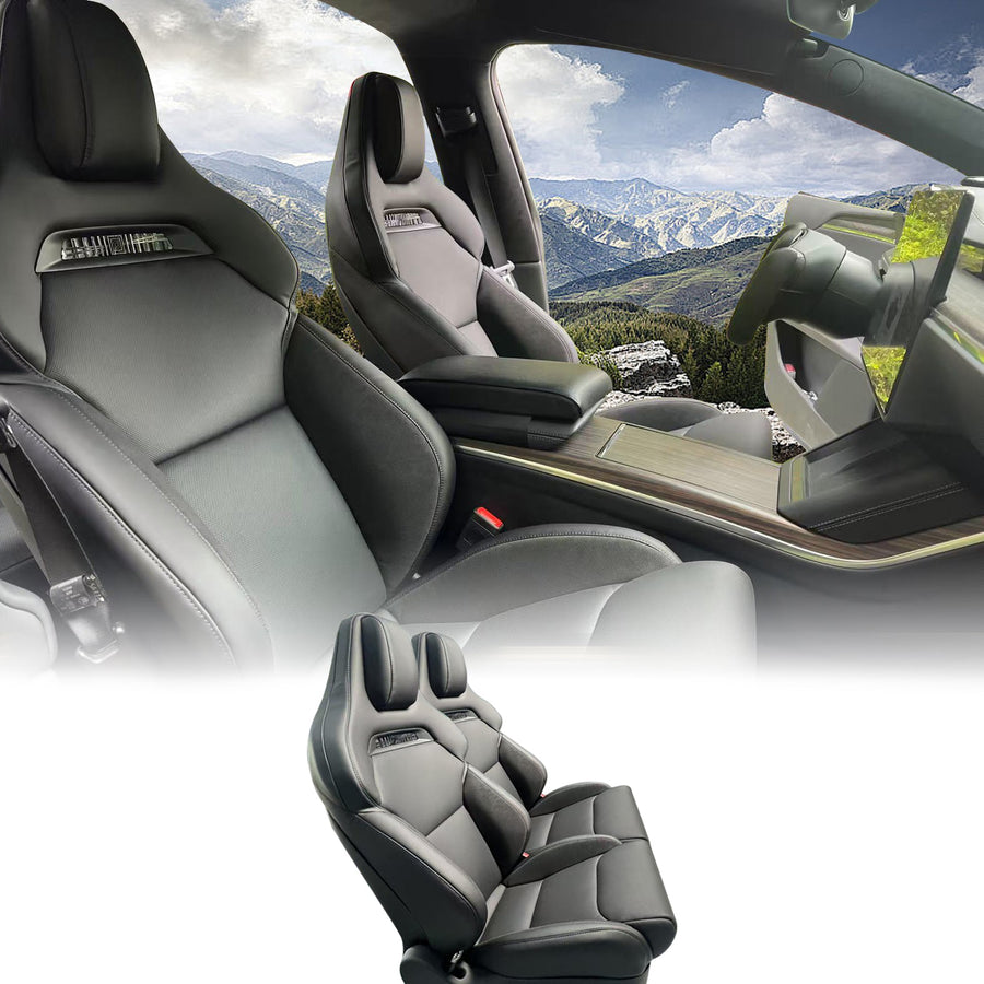Performance leather seat covers for Tesla Model X 2021 to 2023