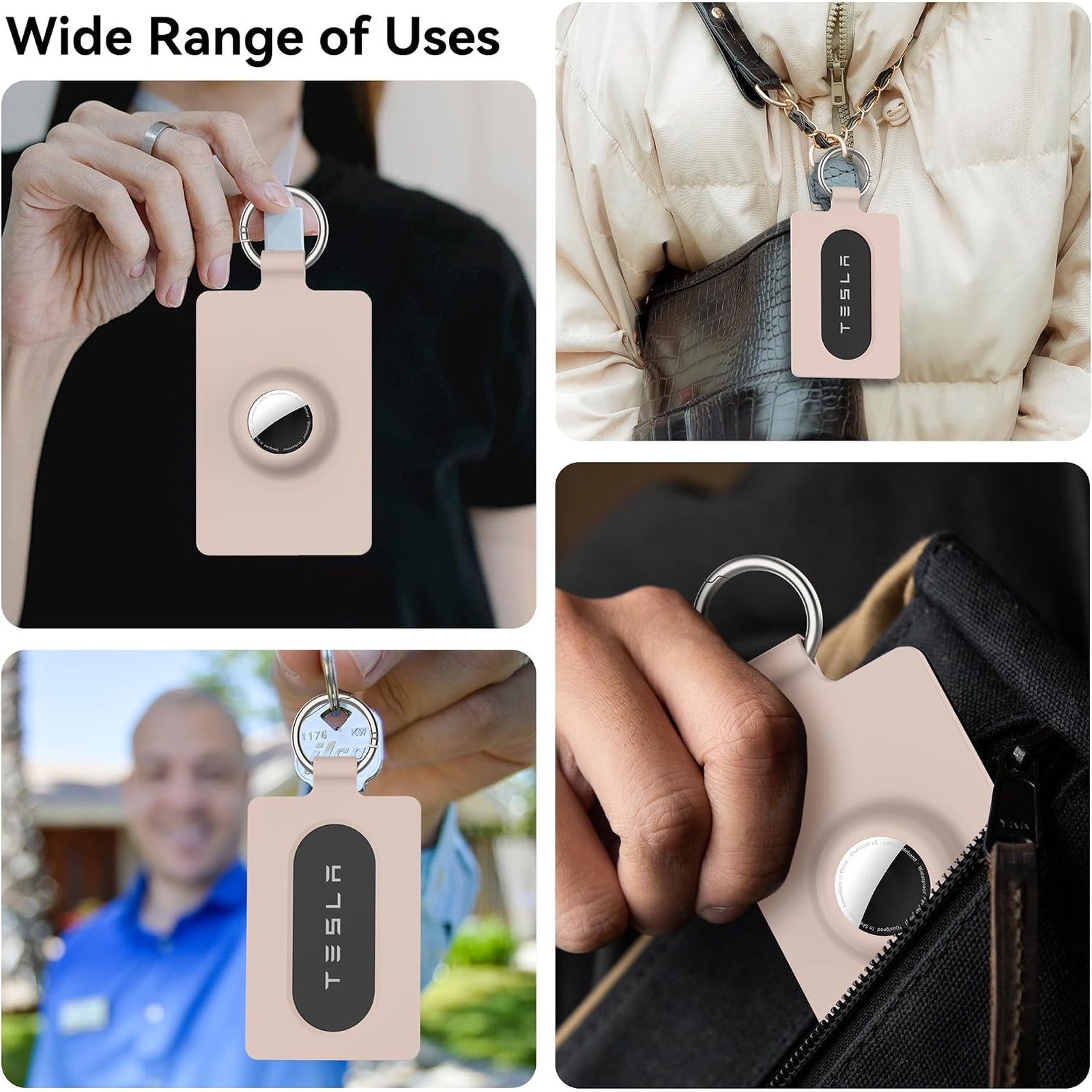 Tesla Key Card Holder with AirTag Slot – Silicone Protective Case for Model 3/Y/YL/YS/S/X/Cybertruck
