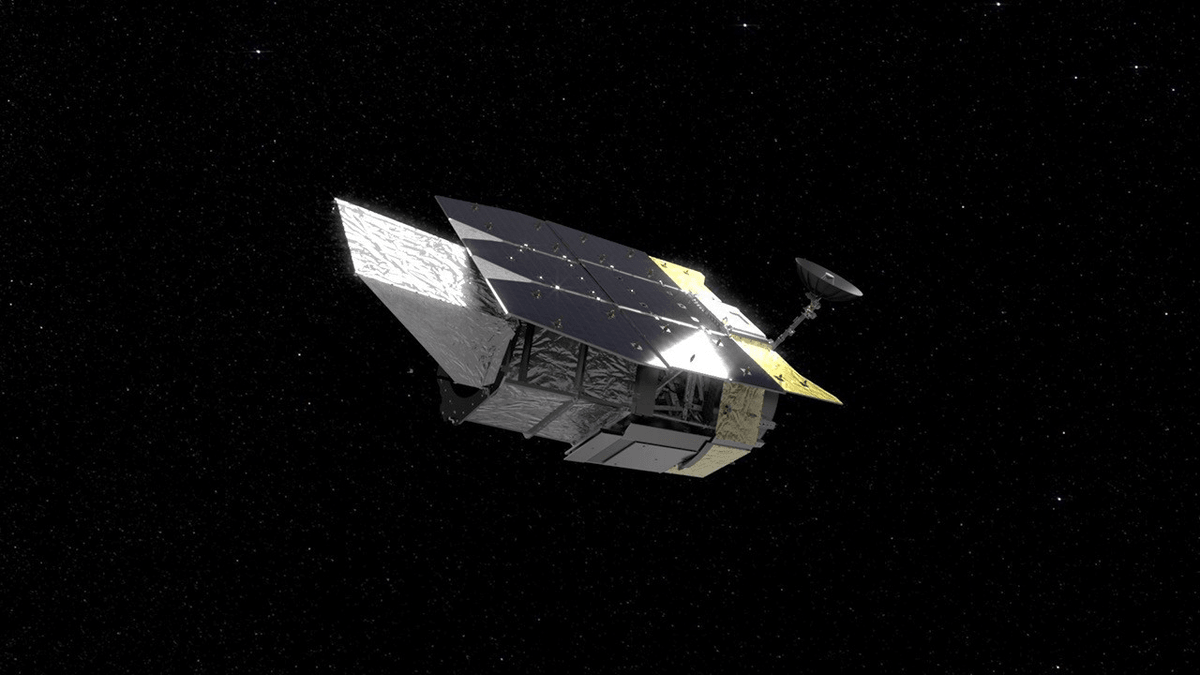 NASA animation still of the Nancy Grace Roman Space Telescope in space