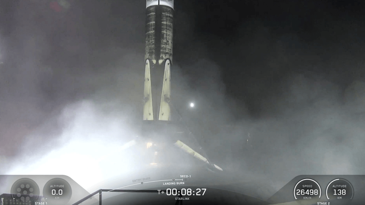 Falcon 9 booster B1097 on the Of Course I Still Love You droneship after Starlink 17-50