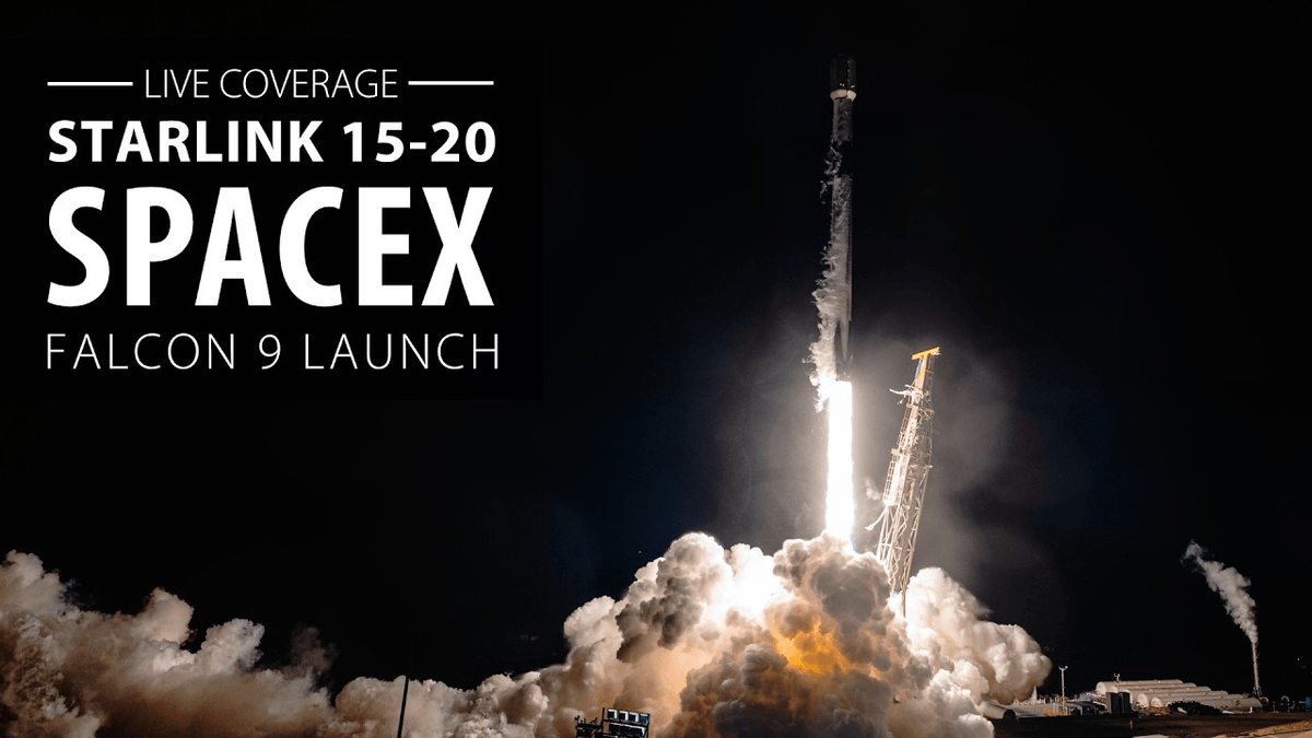 Falcon 9 launch coverage frame for SpaceX Starlink 15-20 on August 22, 2026