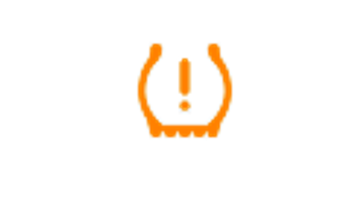 Amber Tesla tire-pressure monitoring system warning icon